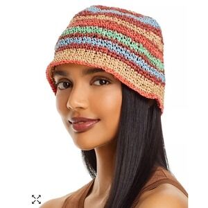 NWT Echo Adirondack Strip Crochet‎ Straw Hat